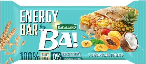 Product image of Bakalland Energy Cereal snack bar with 5 Tropical fruits and yogurt coating by Bakalland