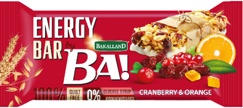 Product image of Bakalland Energy Cereal bar with Cranberry, orange and yogurt glaze by Bakalland