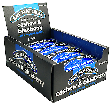 Product image of Cashew & Blueberry with a Yoghurt Coating Fruit & Nut Bar by Eat Natural