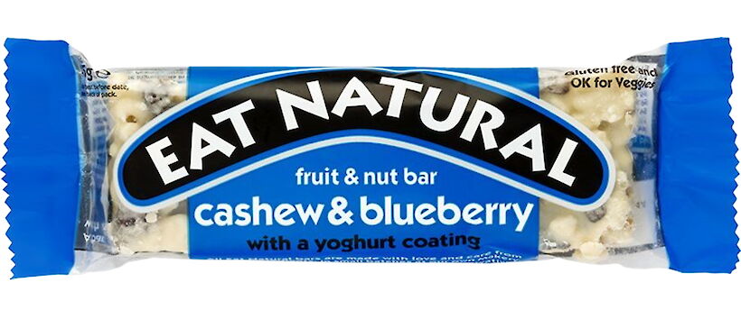 Product image of Cashew & Blueberry with a Yoghurt Coating Fruit & Nut Bar by Eat Natural