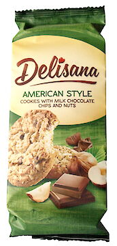 Product image of American Style Cookies with milk chocolate chips and nuts by Delisana