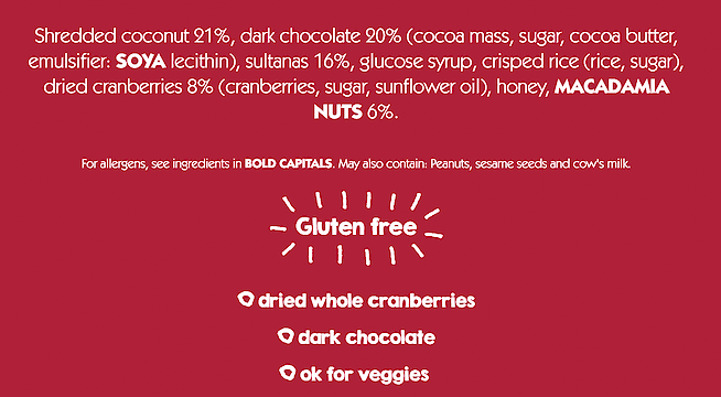 Product image of Dark Chocolate with Cranberries & Macadamia by Eat Natural