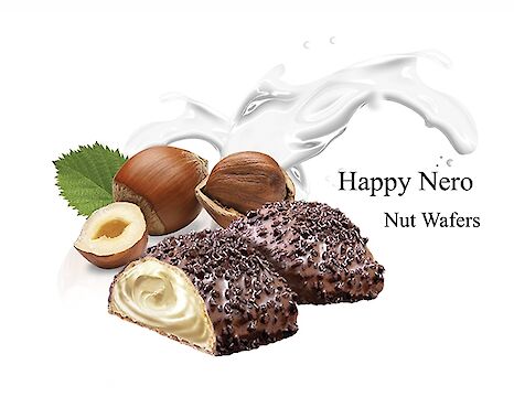 Product image of Happy Nero Nuts Wafers by Flis