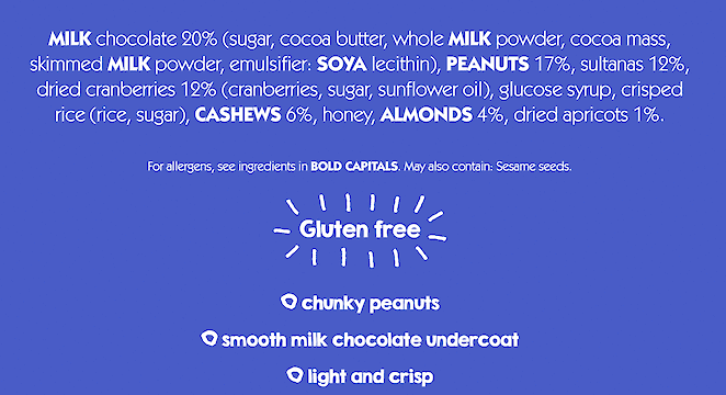 Product image of Milk Chocolate Fruit & Nut Bar with Peanuts & Cranberries by Eat Natural